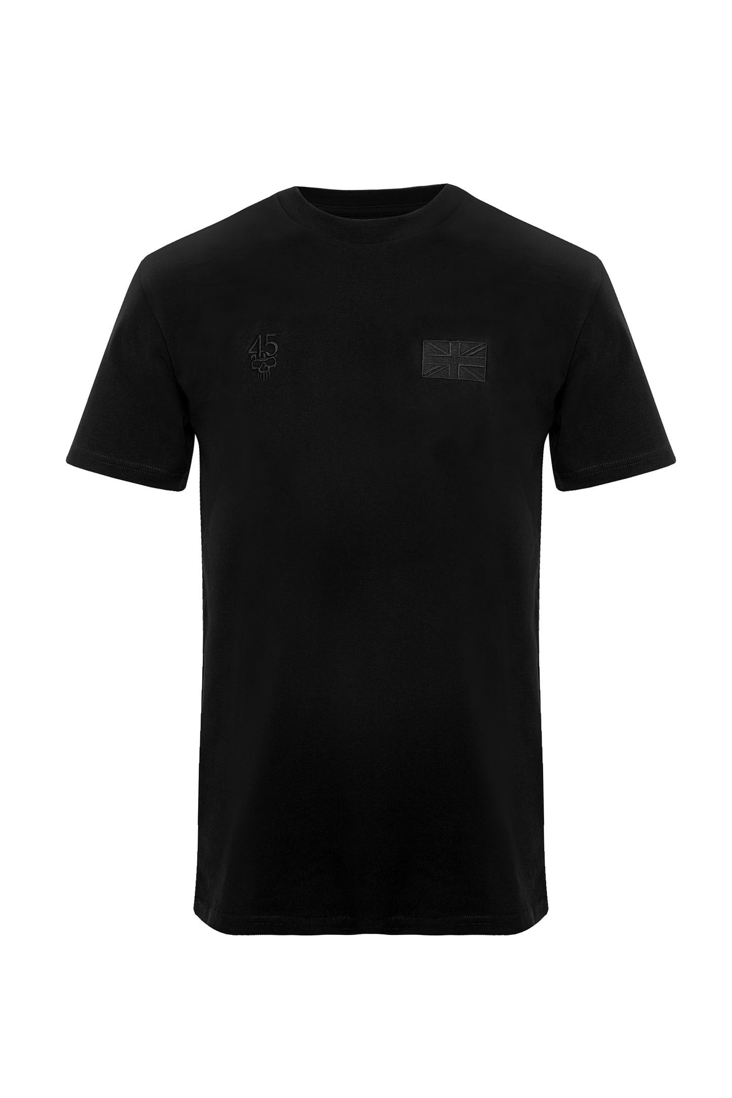 Forty Five Supply Signature Tee in Black, front view